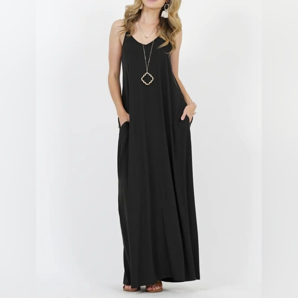 008 -NEW! Most Fabulous Boho V-Neck Cami Summer Maxi Dress w/adjustable straps - Picture 5 of 16